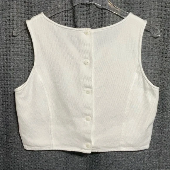 ANN TAYLOR Button Down Back Top, Crop - Picture 3 of 3